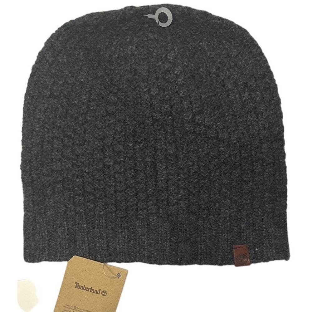 Timberland SLOUCHY KNIT BEANIE hat - Gray - Lambswool - NWT